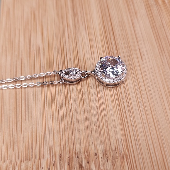 NWT Ryze White Frost Cubic Zirconia .925 Sterling Silver 18" Necklace - Picture 3 of 11